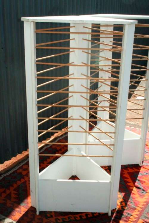 2x fantastic wrapping paper/ hand made paper display stands w/ 30 bars on each stand - price/stand