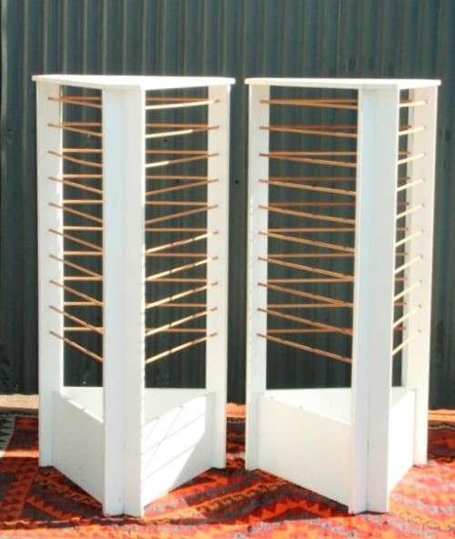 2x fantastic wrapping paper/ hand made paper display stands w/ 30 bars on each stand - price/stand