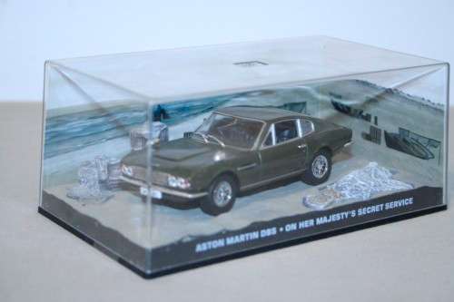 A James Bond 007 Aston Martin DBS die cast model car from the movie "On her Majesty's secret service