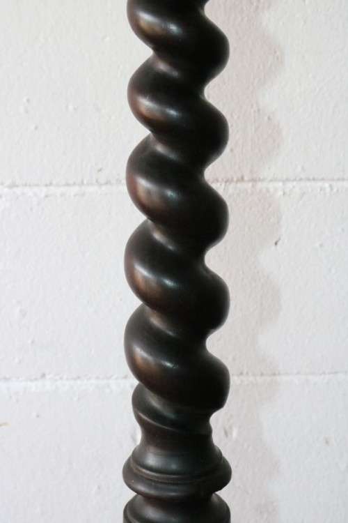 An incredible antique Edwardian solid Imbuia pedestal stand with exquisite barley twist detailing