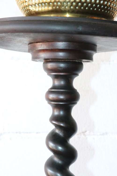 An incredible antique Edwardian solid Imbuia pedestal stand with exquisite barley twist detailing