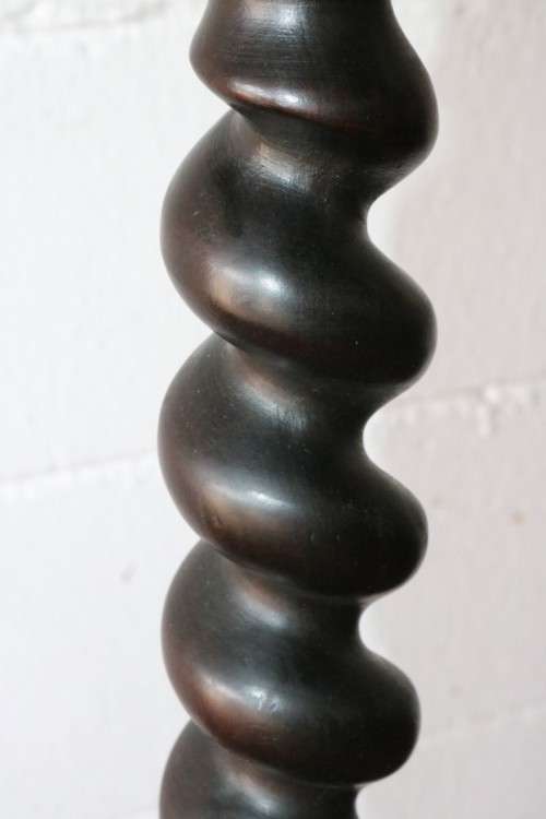 An incredible antique Edwardian solid Imbuia pedestal stand with exquisite barley twist detailing
