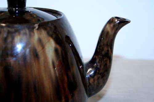 A gorgeous vintage brown-glazed "Viking of England" ceramic collectable teapot in awesome condition