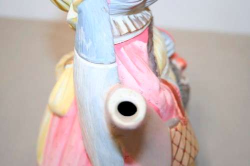 An awesome vintage hand painted "character" grandmother mouse ornamental ceramic teapot