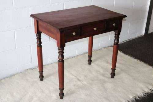 A gorgeous antique solid Teak occasional coffee table w/ three drawers - perfect for a lamp or vase