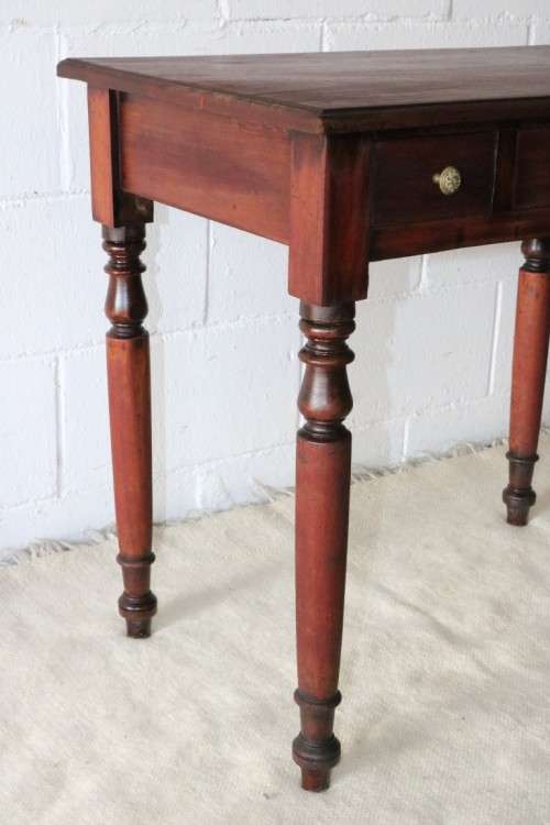 A gorgeous antique solid Teak occasional coffee table w/ three drawers - perfect for a lamp or vase