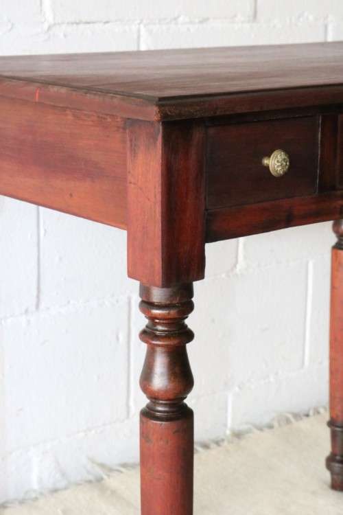A gorgeous antique solid Teak occasional coffee table w/ three drawers - perfect for a lamp or vase
