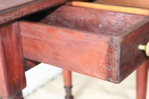 A gorgeous antique solid Teak occasional coffee table w/ three drawers - perfect for a lamp or vase