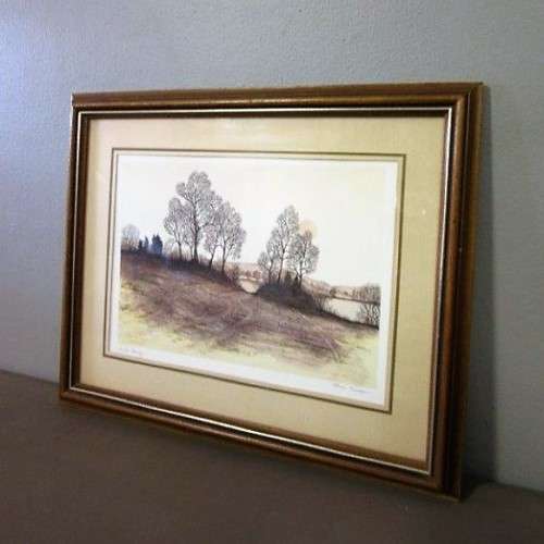 Superbly painted & framed James Moore's Winter Morning landscape print in great condition - RS17Sale
