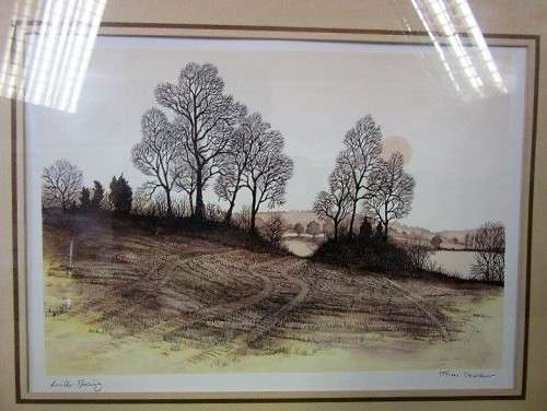 Superbly painted & framed James Moore's Winter Morning landscape print in great condition - RS17Sale