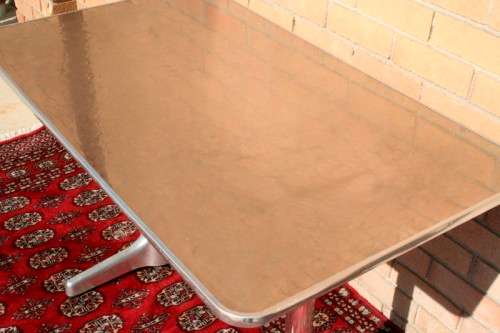 An awesome "polished" aluminium outdoor all-weather patio table in great condition - RS17Sale
