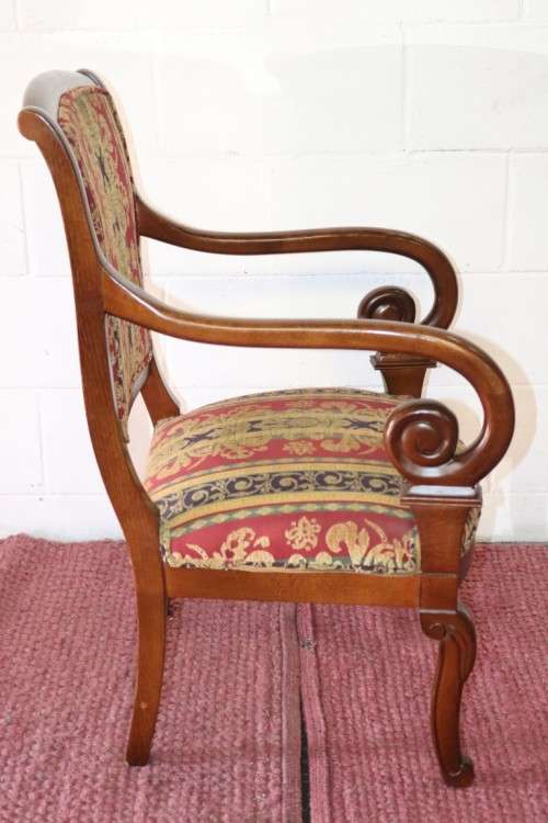 Two magnificent vintage upholstered carver chairs with hand carved detailing - WOW! - price/chair