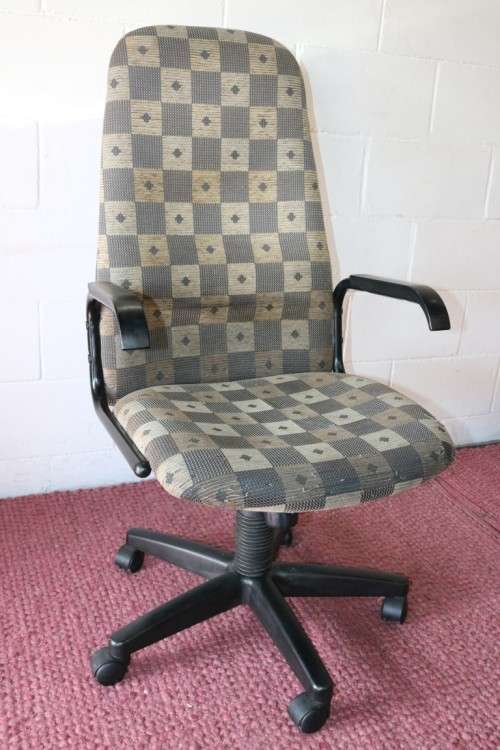 A comfortable fabric upholstered swivel office/ desk chair; would be ideal for home study - RS17Sale
