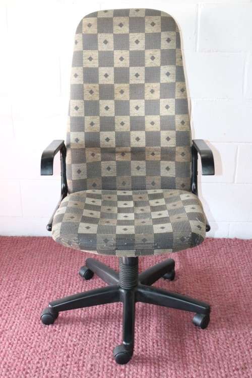A comfortable fabric upholstered swivel office/ desk chair; would be ideal for home study - RS17Sale