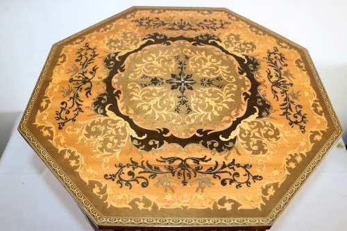 A wonderful Italian-made sewing box/ table with French lacquer detailing and a music box - stunning!
