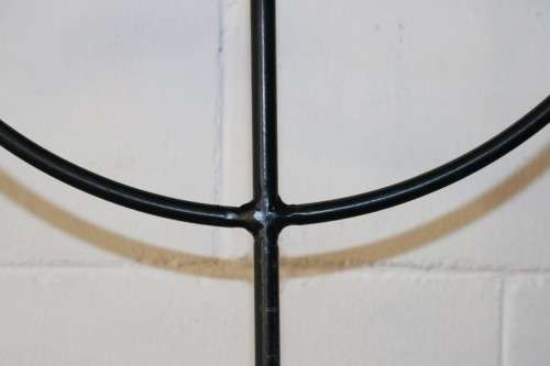 Two awesome tall extendable black wrought iron three-candle candle stands - bid/stand - RS17Sale