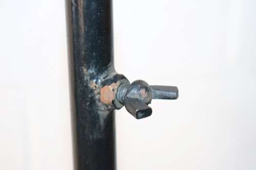 Two awesome tall extendable black wrought iron three-candle candle stands - bid/stand - RS17Sale