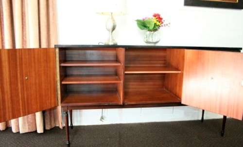 A superb french lacquered dining room suite incl extendable table, 8x chairs, buffet & extension
