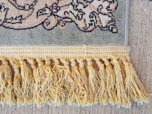 Two lovely navy blue and beige "Silky Shiraaz" carpets with a stunning patterns - price/carpet