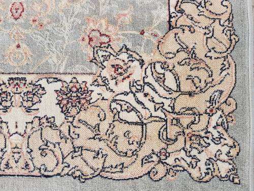Two lovely navy blue and beige "Silky Shiraaz" carpets with a stunning patterns - price/carpet