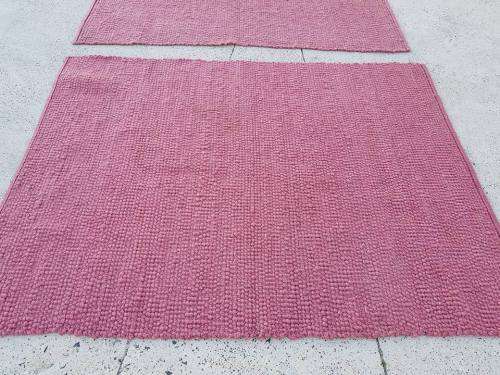 Awesome dusty-pink woven wool carpets with a plain-colour design - price/carpet - RS17Sale