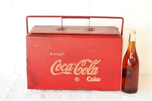 An extremely rare antique Coca-Cola (metal) lined cooler box for bottles in amazing condition