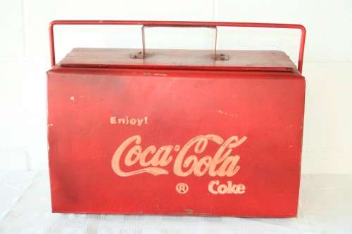 An extremely rare antique Coca-Cola (metal) lined cooler box for bottles in amazing condition