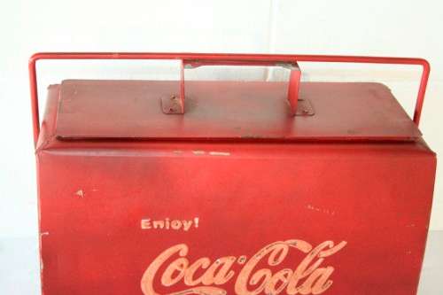 An extremely rare antique Coca-Cola (metal) lined cooler box for bottles in amazing condition