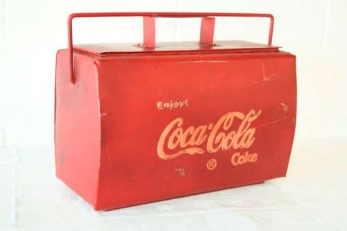 An extremely rare antique Coca-Cola (metal) lined cooler box for bottles in amazing condition