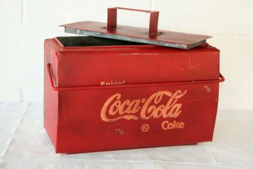 An extremely rare antique Coca-Cola (metal) lined cooler box for bottles in amazing condition