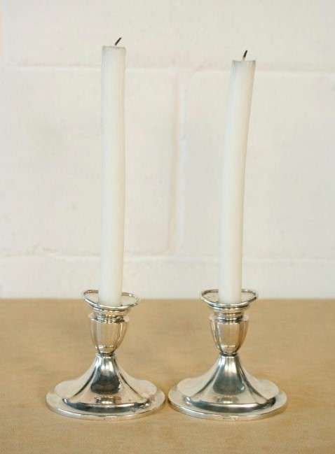 A beautiful pair of vintage (Danish made) silver plated candle holders in wonderful condition