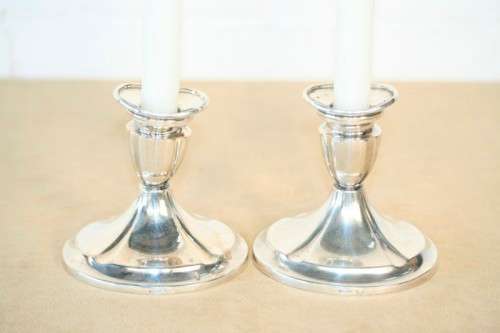 A beautiful pair of vintage (Danish made) silver plated candle holders in wonderful condition