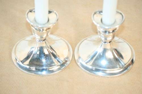 A beautiful pair of vintage (Danish made) silver plated candle holders in wonderful condition