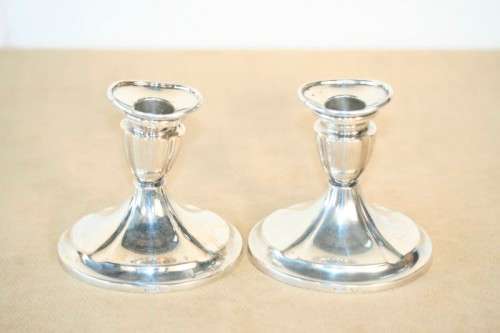 A beautiful pair of vintage (Danish made) silver plated candle holders in wonderful condition