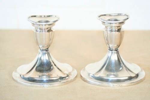 A beautiful pair of vintage (Danish made) silver plated candle holders in wonderful condition