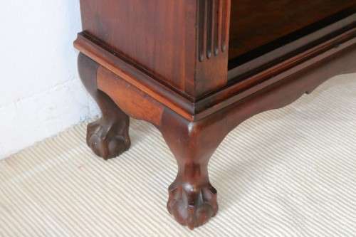 A magnificent vintage solid Imbuia ball and claw bookcase w ample shelf space - perfect for a study!