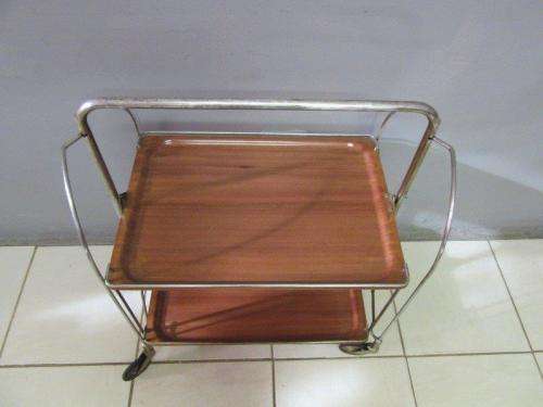 A lovely vintage drinks/ tea trolley on castors - folds up for easy storage/ transport