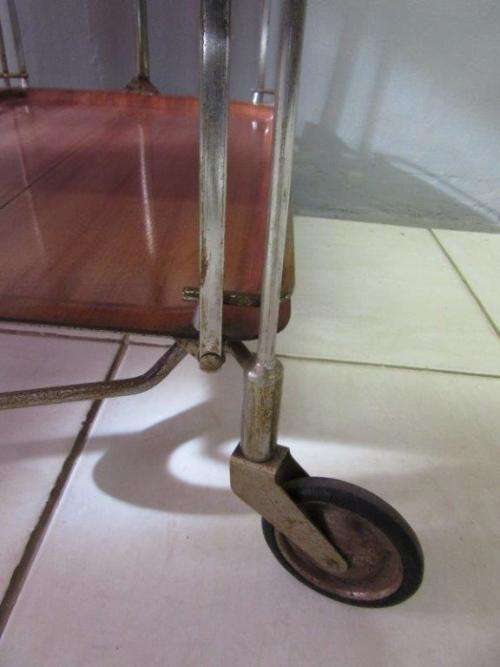 A lovely vintage drinks/ tea trolley on castors - folds up for easy storage/ transport