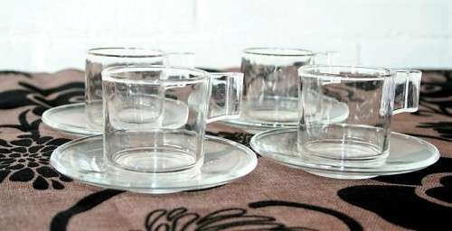 A superb set of 4x original Italian made glass demitasse/ espresso coffee cups in great  condition