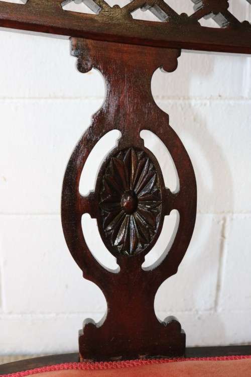A fantastic antique Edwardian "duet parlour settee" couch w magnificent carved detailing - stunning!