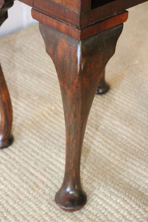 A beautiful antique walnut Queen Anne night pedestal cabinet with a brass handle - lovely!