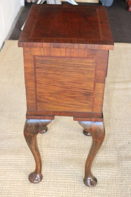 A beautiful antique walnut Queen Anne night pedestal cabinet with a brass handle - lovely!