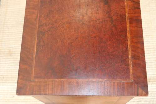 A beautiful antique walnut Queen Anne night pedestal cabinet with a brass handle - lovely!