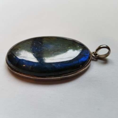 A spectacular LARGE "Labradorite" and sterling silver pendant in beautiful condition = Wow!!!