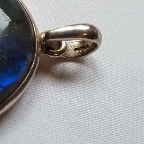 A spectacular LARGE "Labradorite" and sterling silver pendant in beautiful condition = Wow!!!