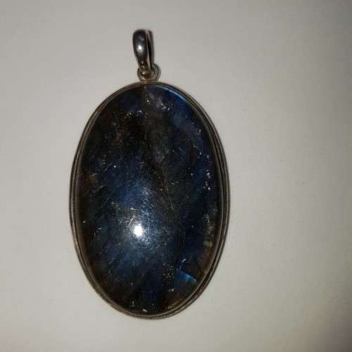 A spectacular LARGE "Labradorite" and sterling silver pendant in beautiful condition = Wow!!!