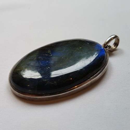 A spectacular LARGE "Labradorite" and sterling silver pendant in beautiful condition = Wow!!!