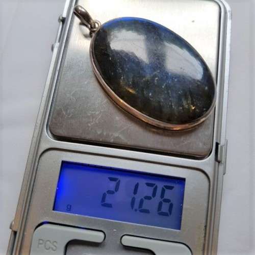 A spectacular LARGE "Labradorite" and sterling silver pendant in beautiful condition = Wow!!!