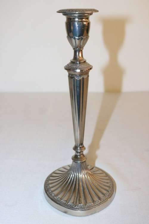 2 beautiful vintage English made "Falstaff" silver plated candle holders w stunning ornate detaining
