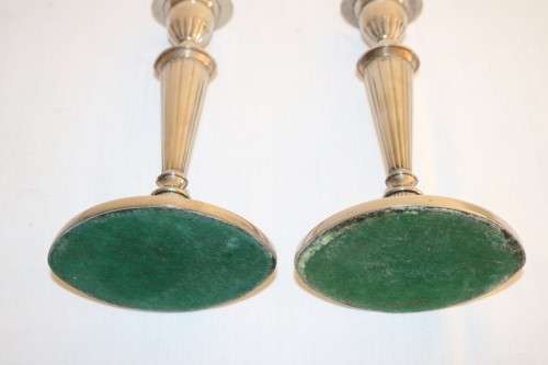 2 beautiful vintage English made "Falstaff" silver plated candle holders w stunning ornate detaining